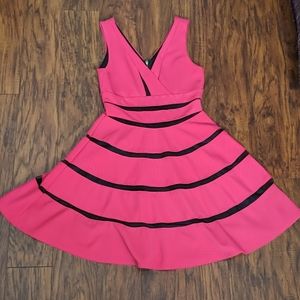 Ya Los Angeles boutique Hot pink black mesh dress
